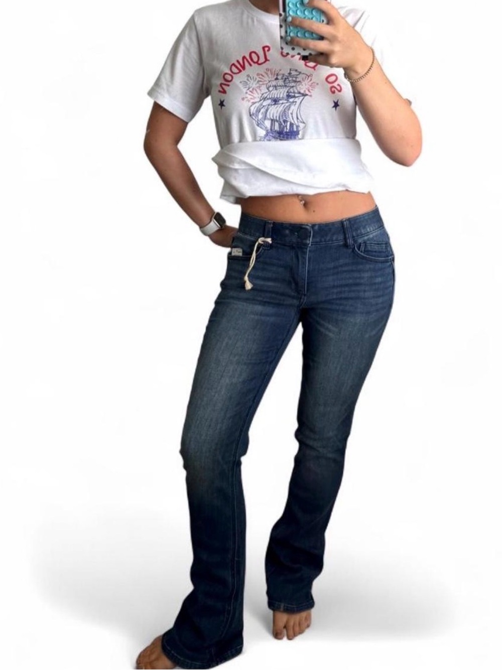 Democracy Women's Vintage Blue Denim Boot Cut Jeans